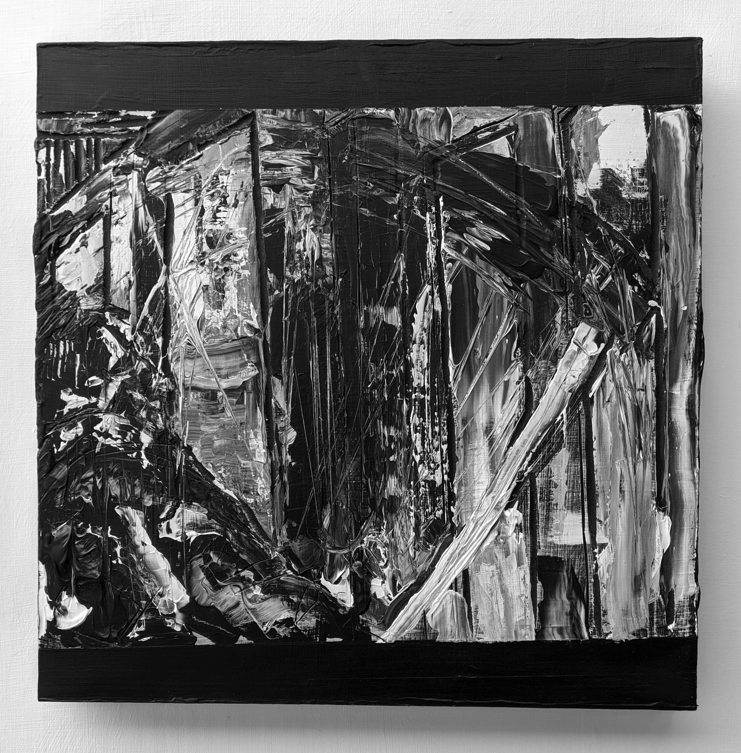 (17) 4 pm Acrylic and Carving on Panel 18" x 18"