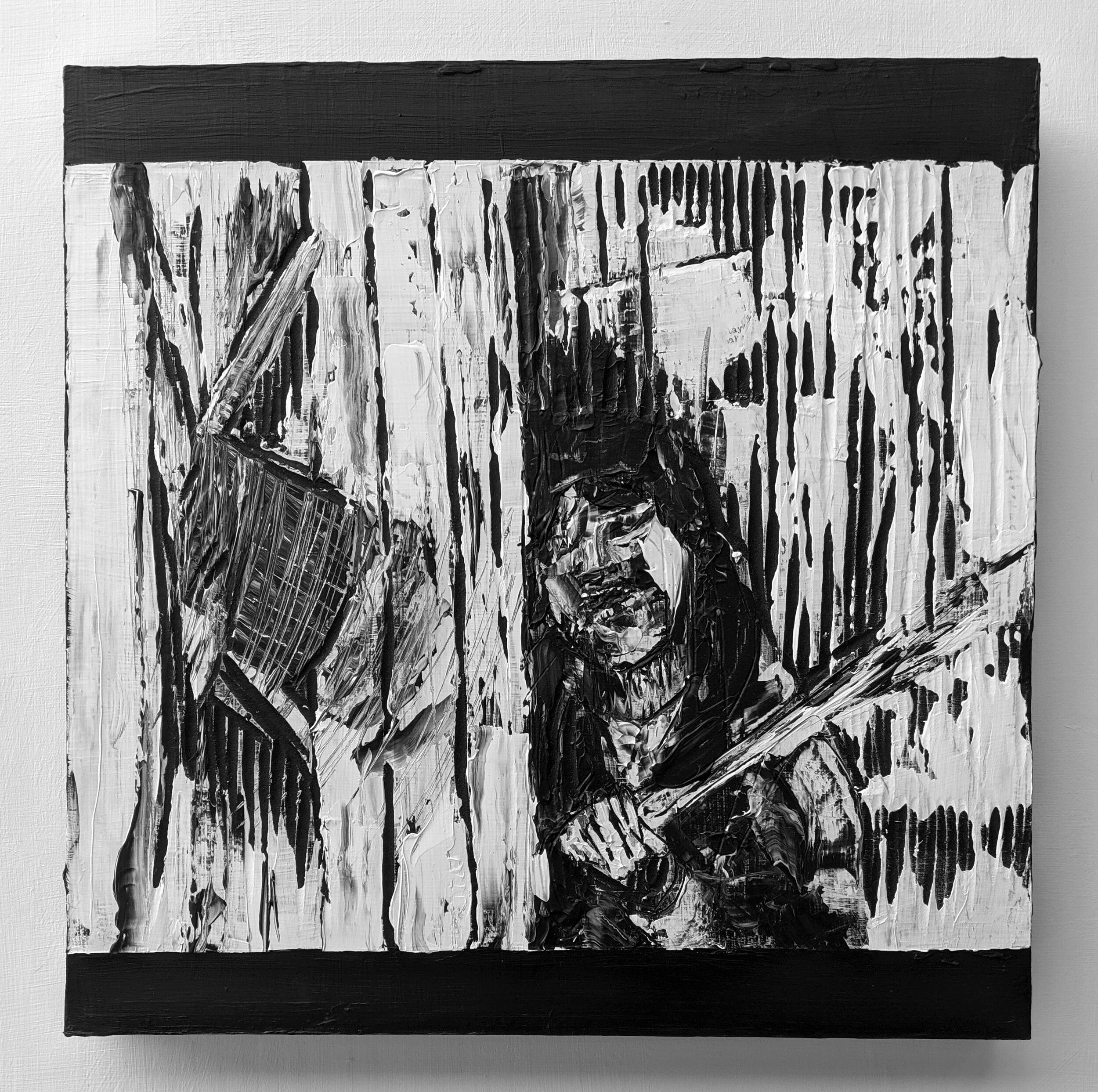 (19) 4 pm Acrylic and Carving on Panel 18" x 18"