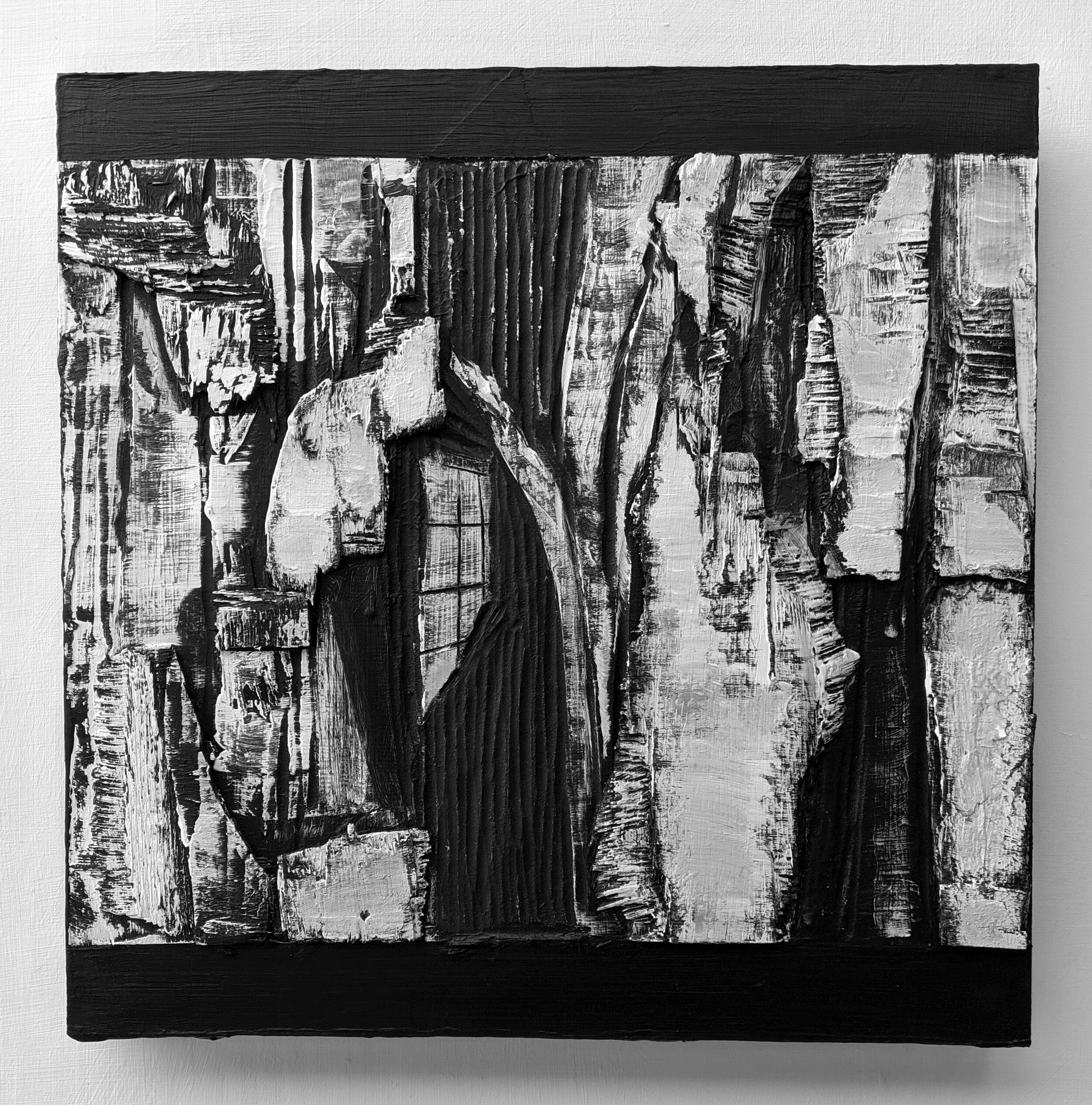 (20) 4 pm Acrylic and Carving on Panel 18" x 18"