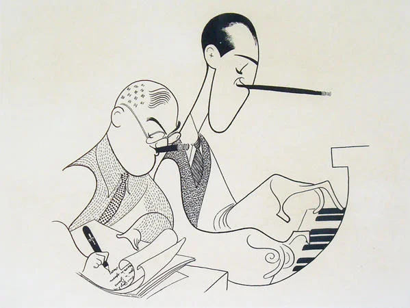 George 與 Ira Gershwin,Al Hirschfeld,1955( via Al Hirschfeld Foundation )