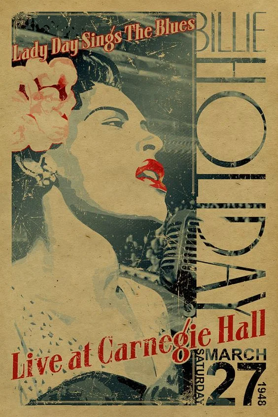Billie Holiday 卡內基演唱會海報( via : The Jazz Labels )