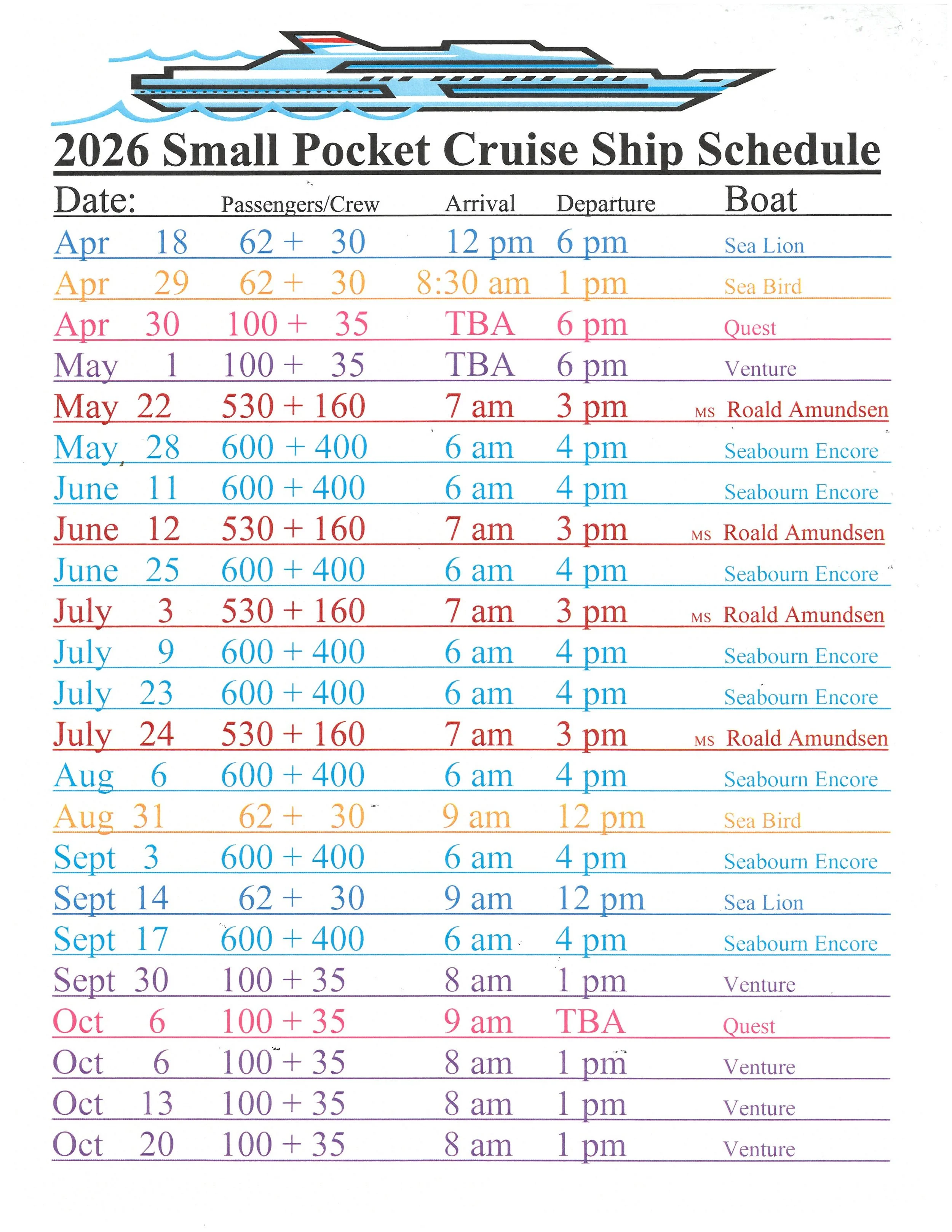 2026 Small Pocket Cruise Ship Schedule.jpg
