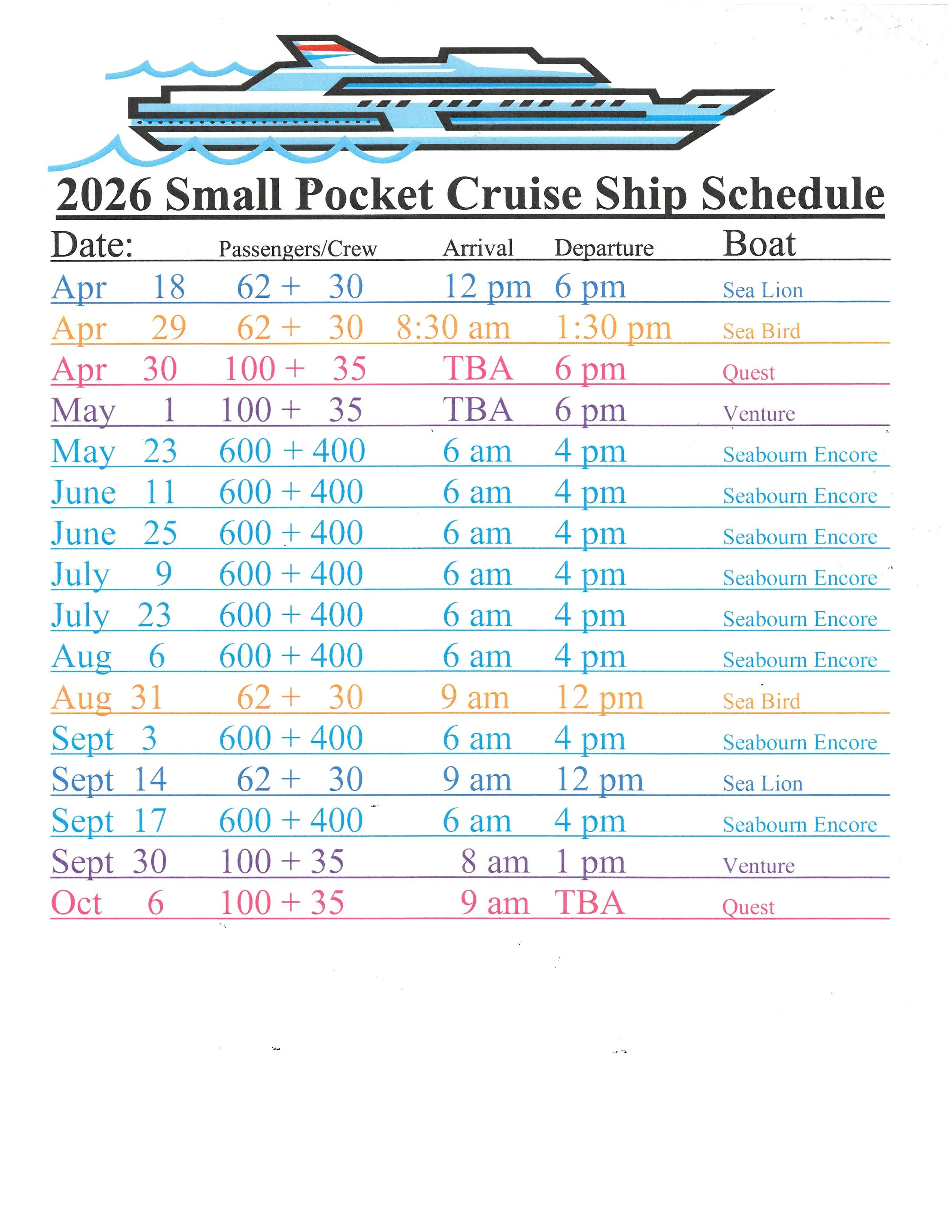 2026 Small Pocket Cruise Ship Schedule.jpg