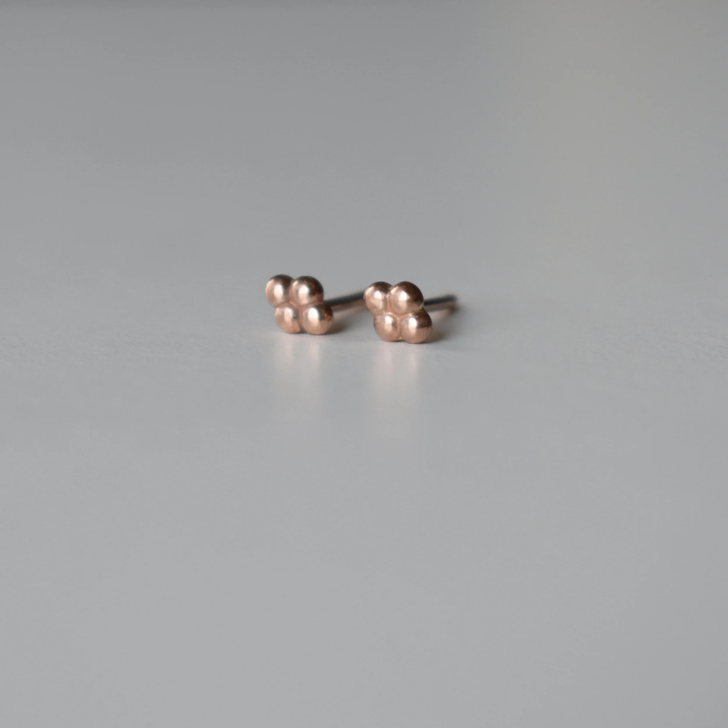 14K Rose Gold Clover Earrings 
