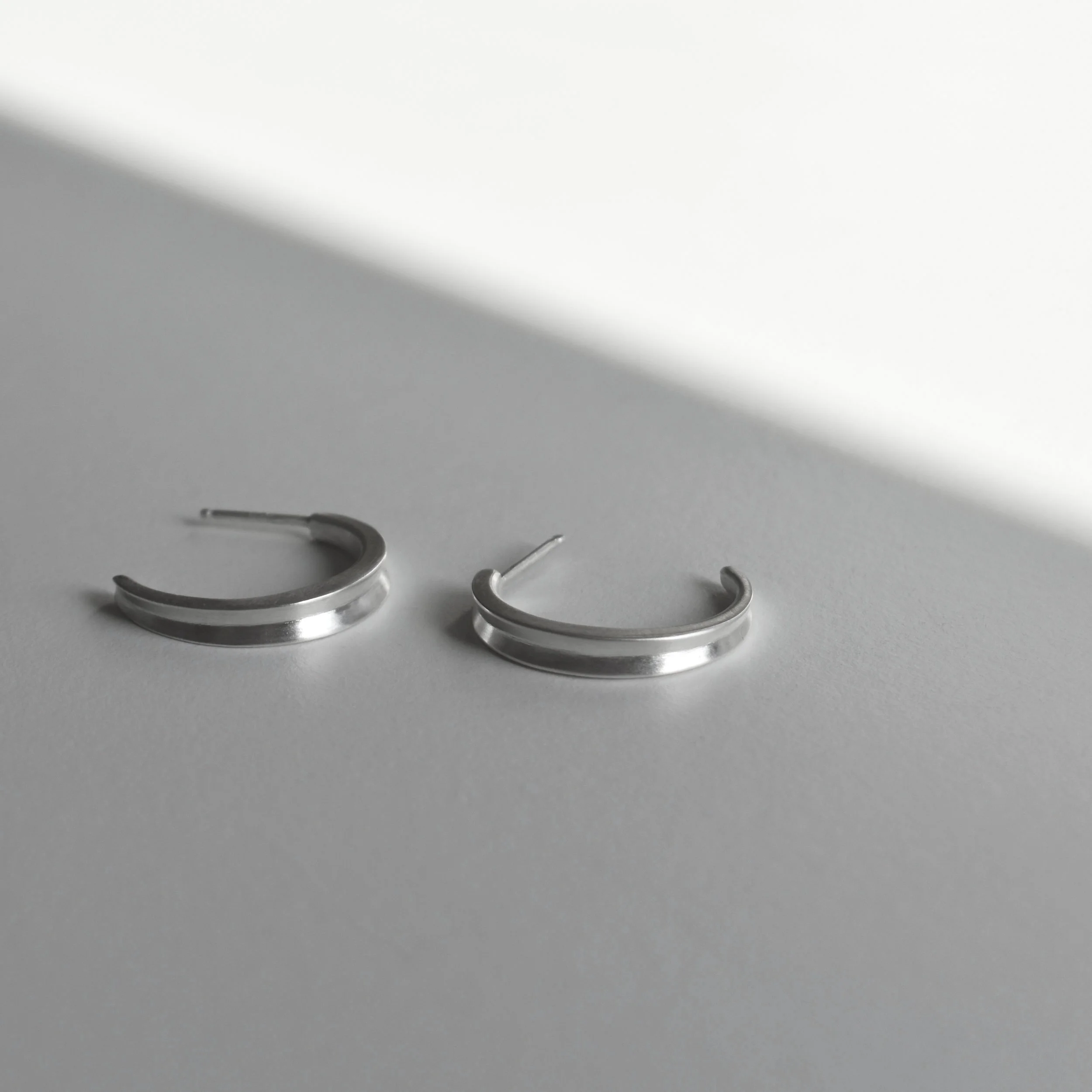 Silver Corset Hoop Earrings