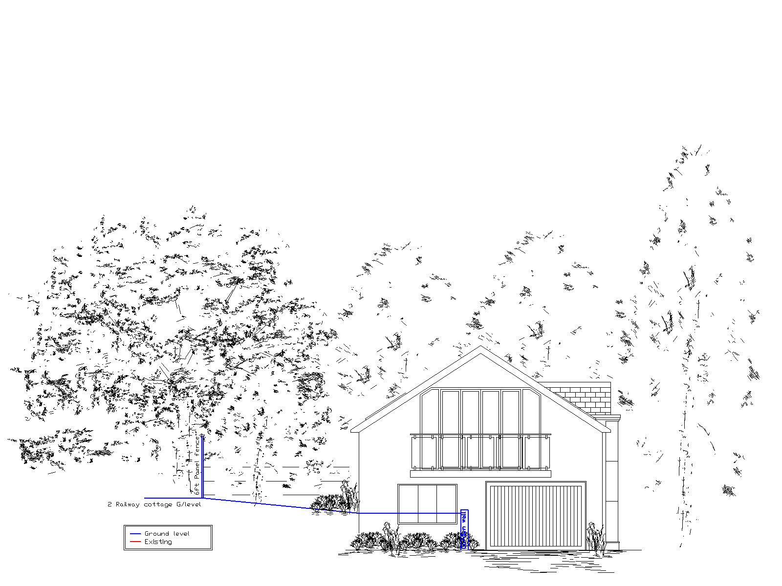 Elevation of an industrial unit conversion for planning permission. 