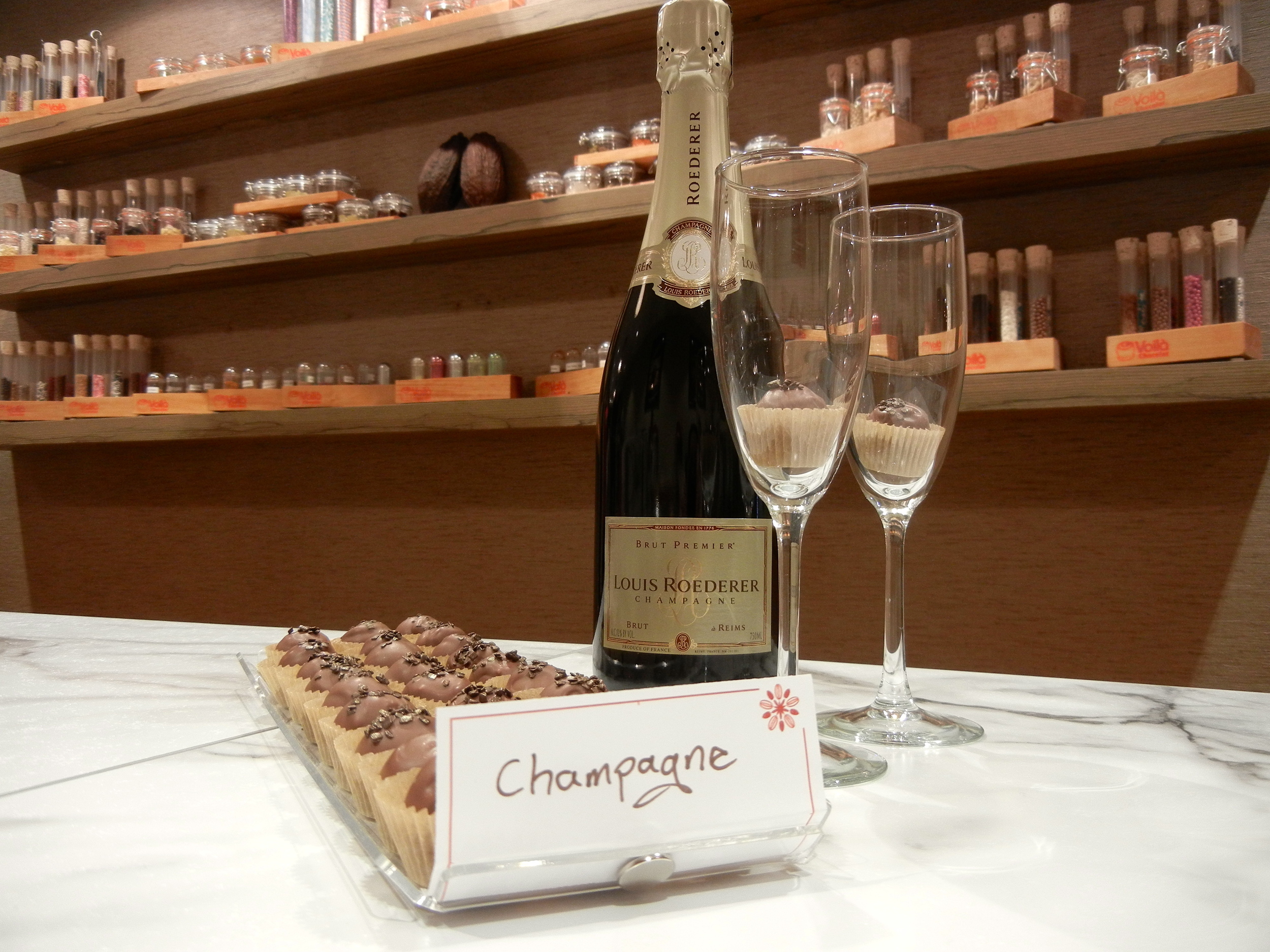 Champagne and champagne truffles