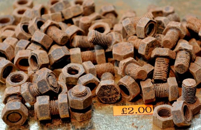 Another one that looks like a Voilà Chocolat original! Our bolts are also filled with caramel... Chocolate nuts and bolts. Photograph: Nick Ansell/PA Wire