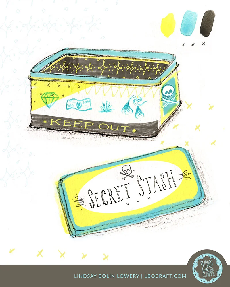 MAKE ART THAT SELLS BOOTCAMP 2018: This was my design for the first assignment, to design a tin!