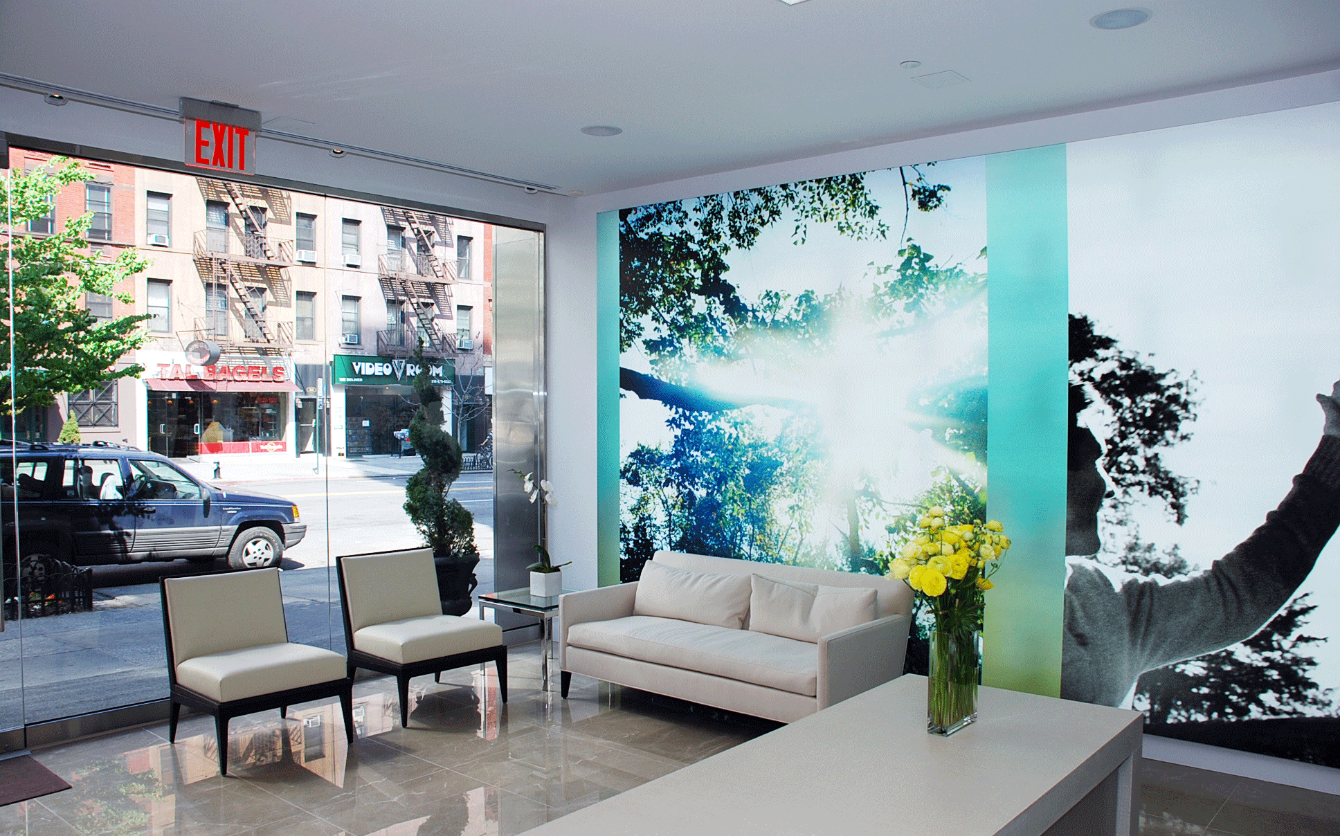 Lobby reception Clean timeless soothing relaxing lifestyle