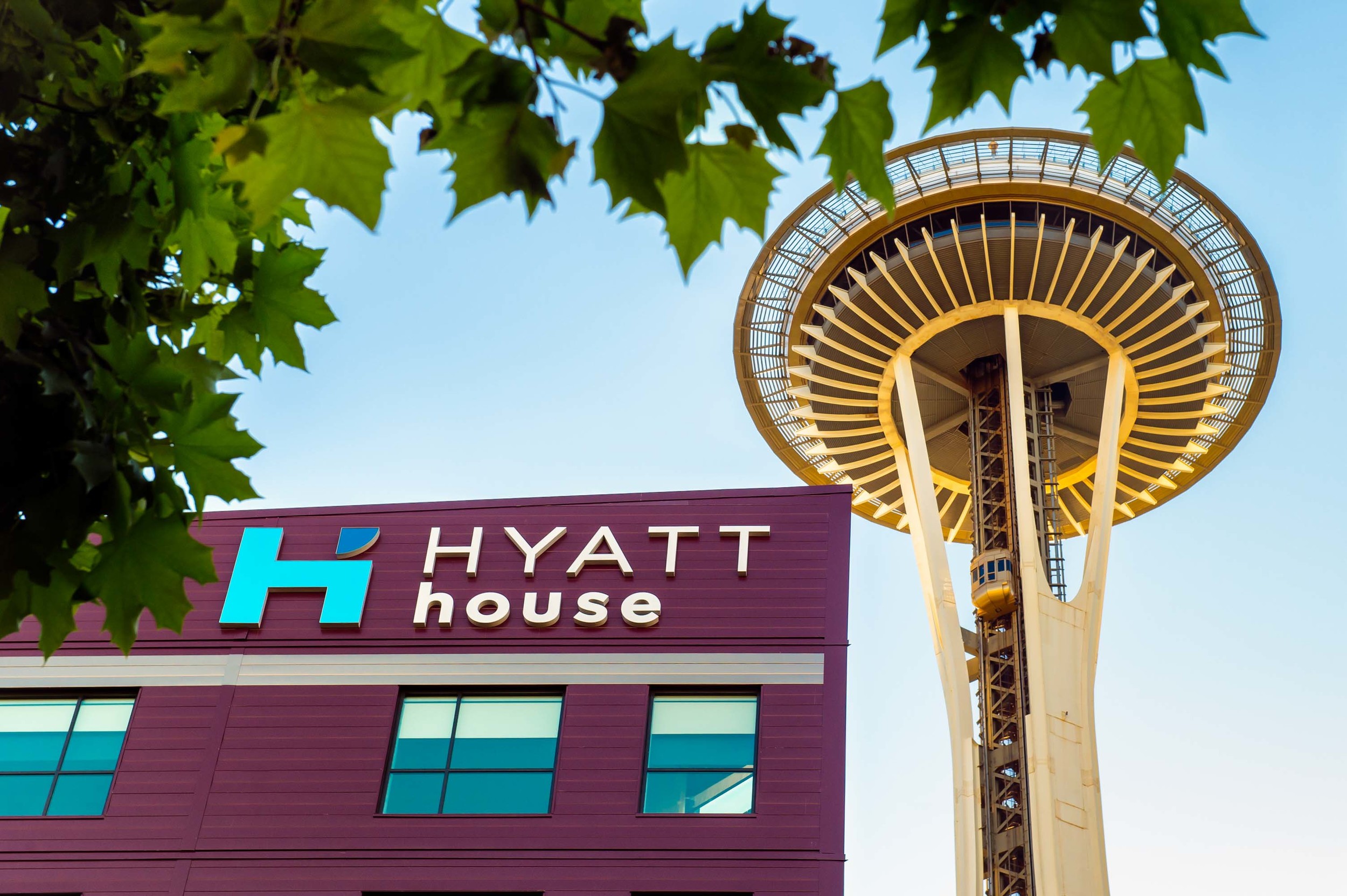 View of Hyatt House with Space Needle