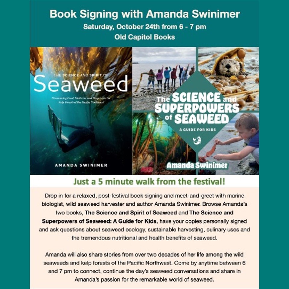 I can't wait for the California Seaweed Festival @californiaseaweedfestival tomorrow!! Huge thanks to Simona, Janet and all the organizers and volunteers. 

After the festival, I will be having an informal book signing and meet-and-greet at Old Capit