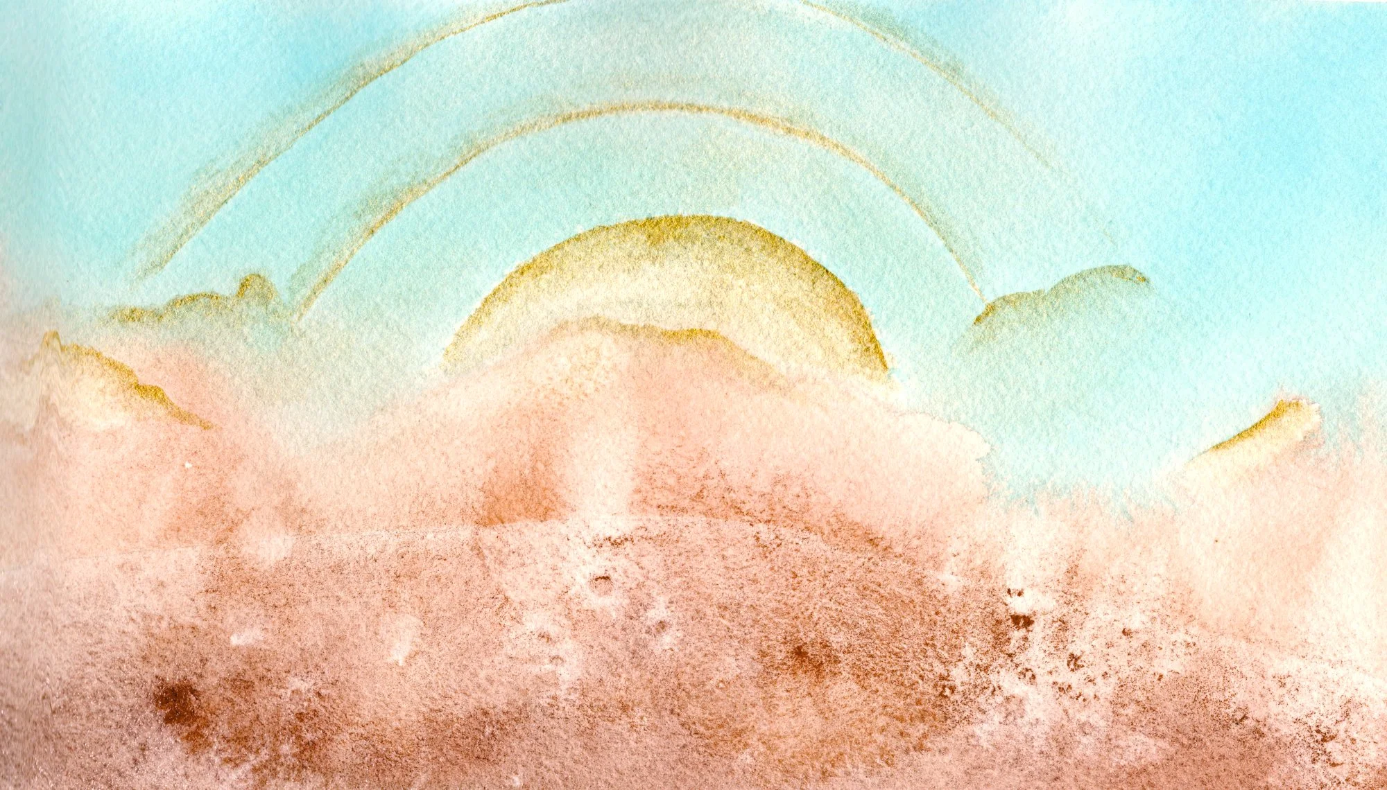 Christi Pier Watercolor Painting Desert of New Mexico Golden Sun