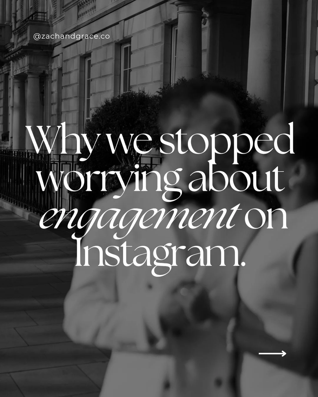 We made Instagram work for us instead of feeling like we were working for Instagram, but it meant giving up something we *used* to care about.

Years ago we realised a thriving wedding photography business felt better than any amount of Likes, so we 
