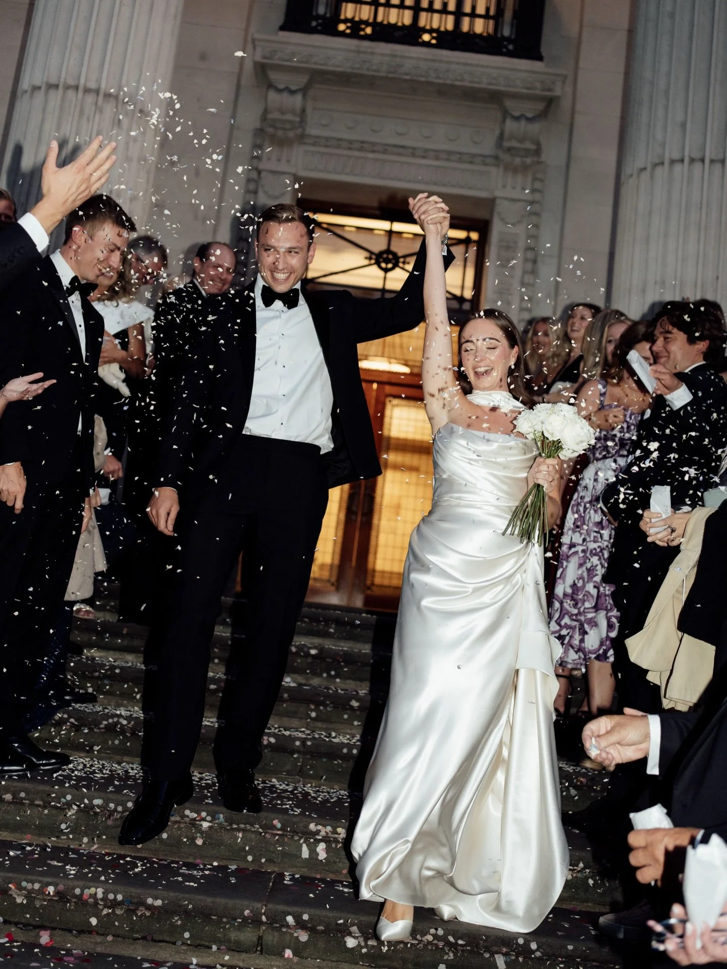 A&amp;S having an incredible evening confetti moment after their gorgeous civil ceremony at Old Marylebone Town Hall in London.

Edited with our &lsquo;Direct Flash&rsquo; Editorial Preset inside The Union of Two 2.0 Preset Pack for wedding photograp