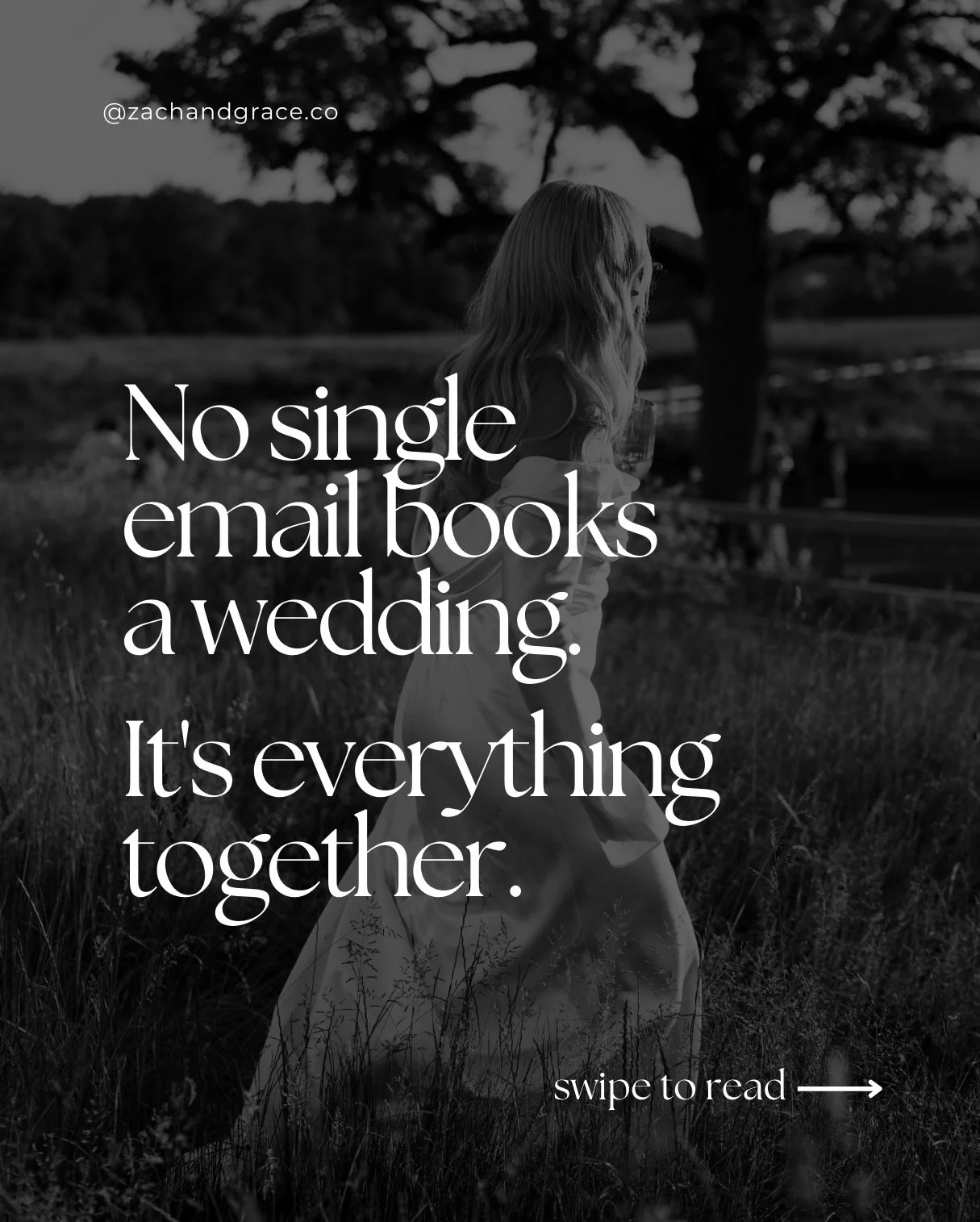 We&rsquo;ve spent the last ten days covering the individual parts of the client journey, the first response, the pricing guide, the follow up, the consultation call.

But no single touch point books a wedding. It&rsquo;s the feeling that builds acros