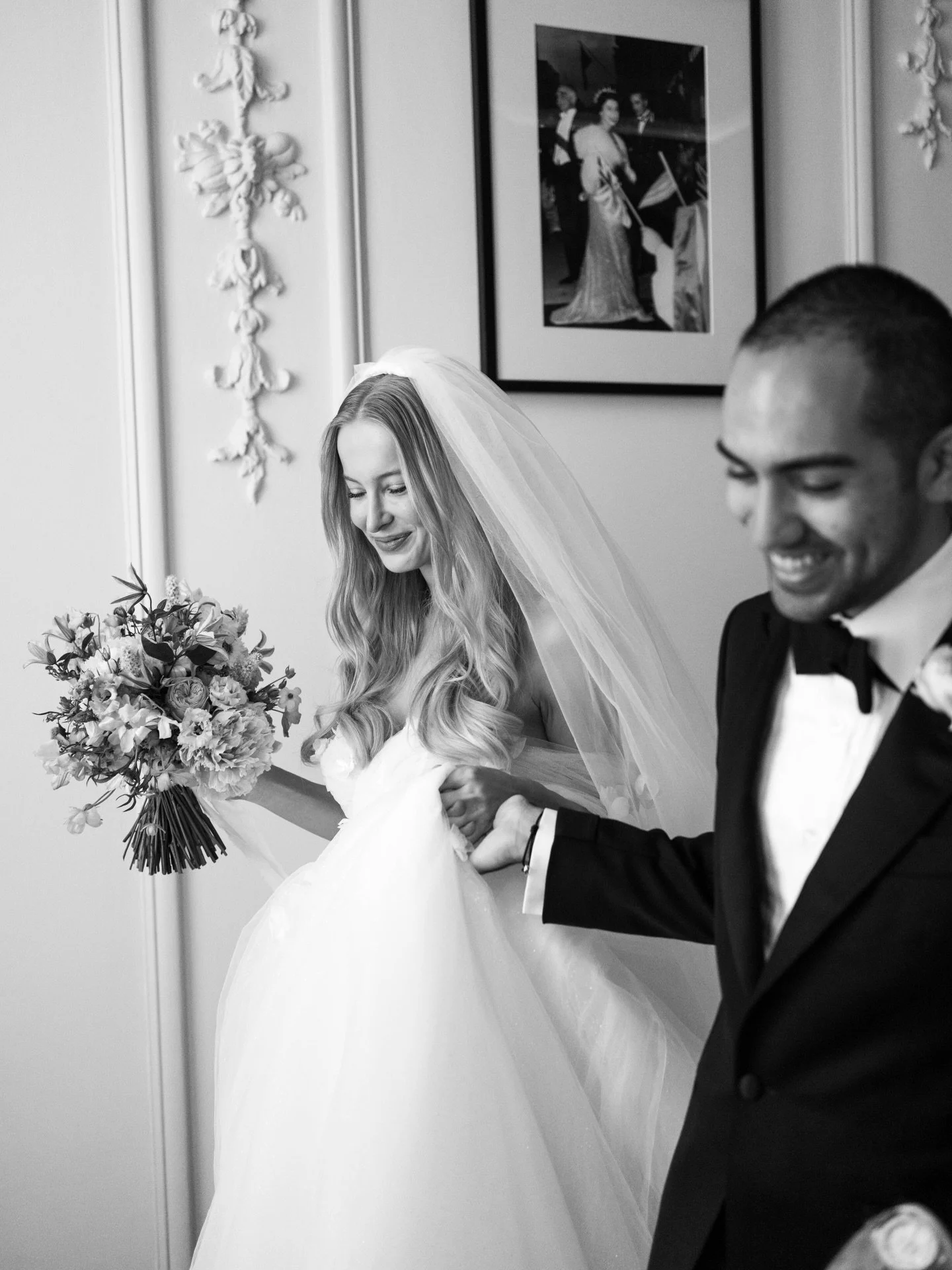 L &amp; A after their first look at Claridge&rsquo;s.

Edited with our &lsquo;Classic B&amp;W&rsquo; editorial style preset from the Union of Two 2.0 Preset Pack for wedding photographers.

#unionoftwopresets #zachandgrace #editorialweddingphotograph