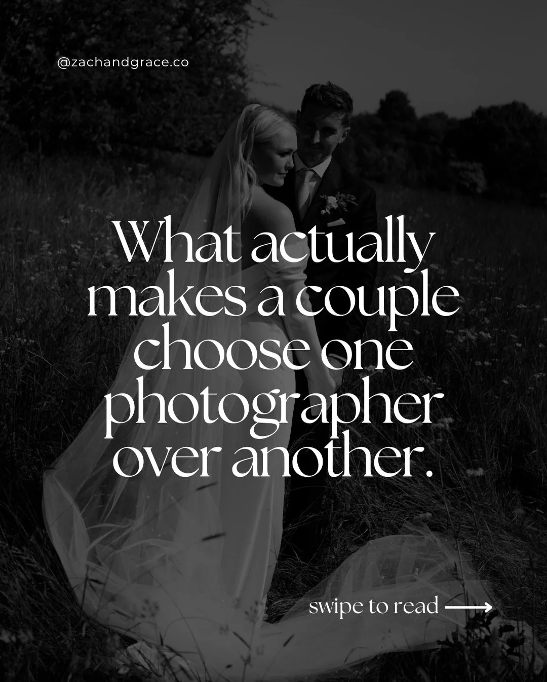 Something we come back to again and again when we work with wedding photographers is this: couples aren&rsquo;t choosing you based on your photography alone.

Most photographers at a similar price point are producing work of a similar standard. Coupl