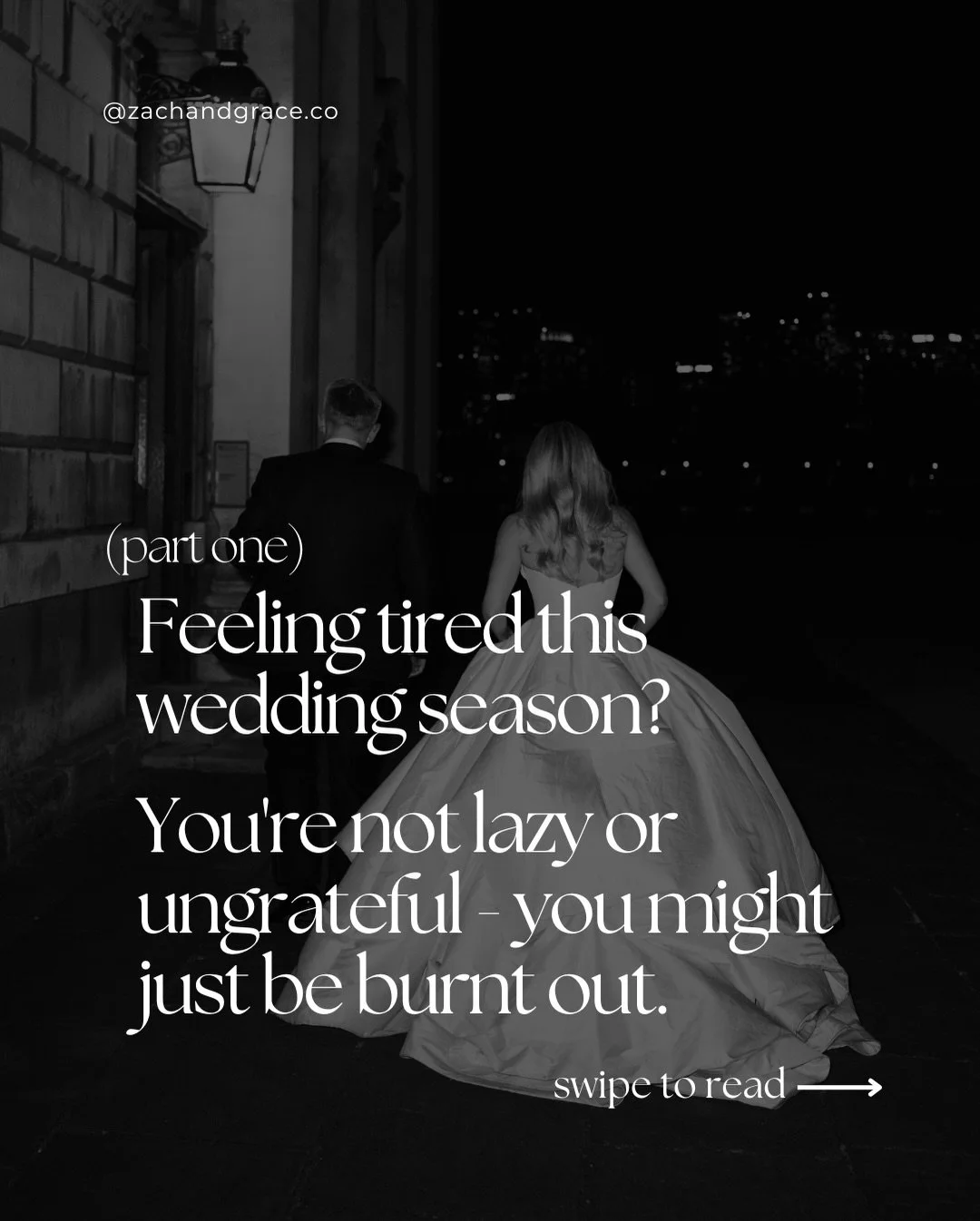 Burnout in wedding photography rarely arrives in one go.

It starts in small ways. Dread creeping into the days before weddings you were really excited for. Editing that takes twice as long because you can&rsquo;t find the motivation. A to do list th
