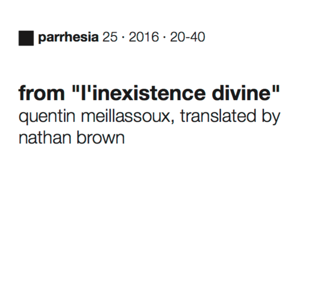 l'Inexistence Divine (translation)