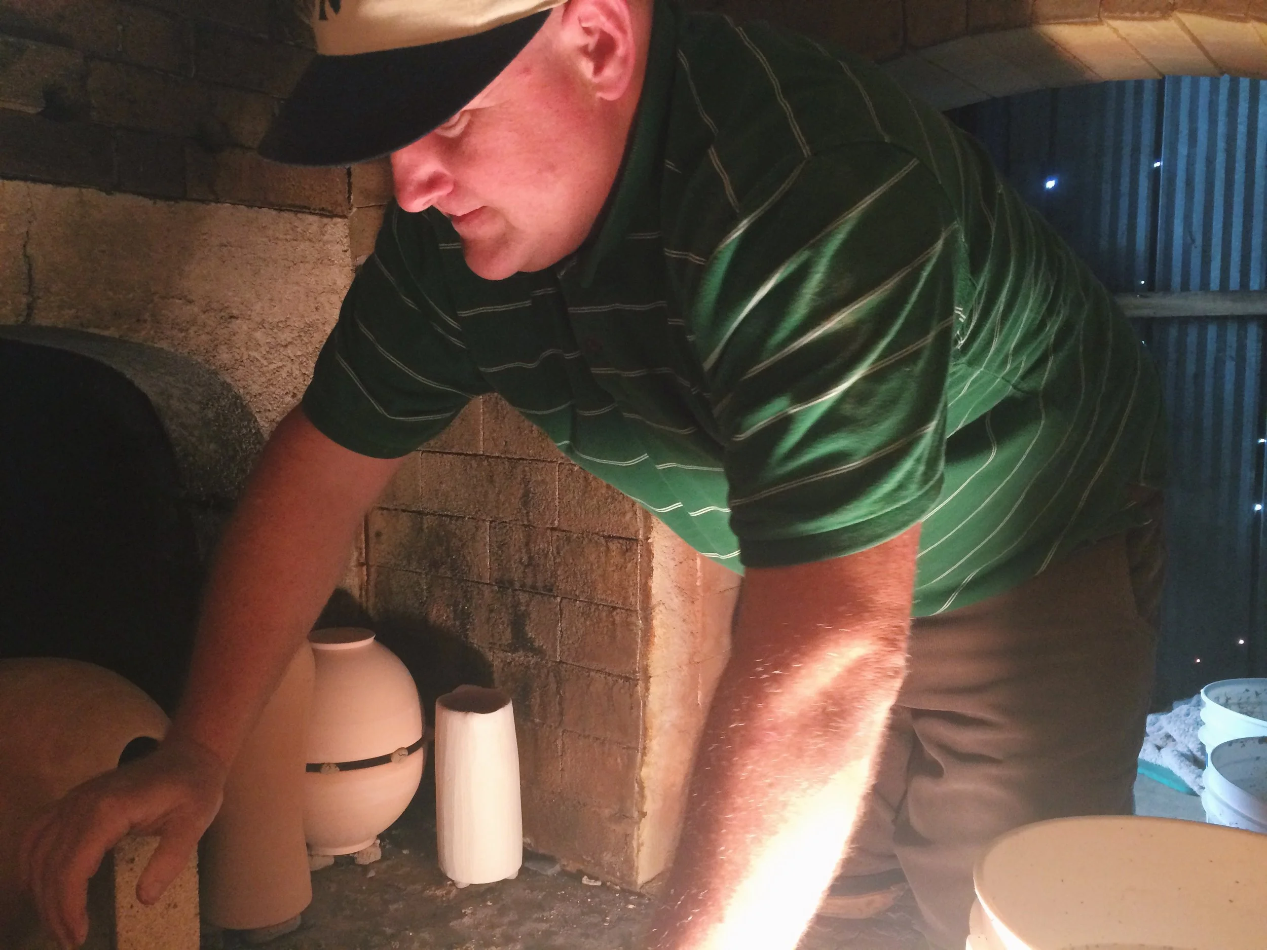 Jeff Martens, loading the kiln like a boss.