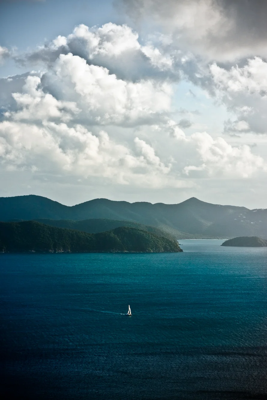 Sailboat Crossing from Tortola to White Bay.