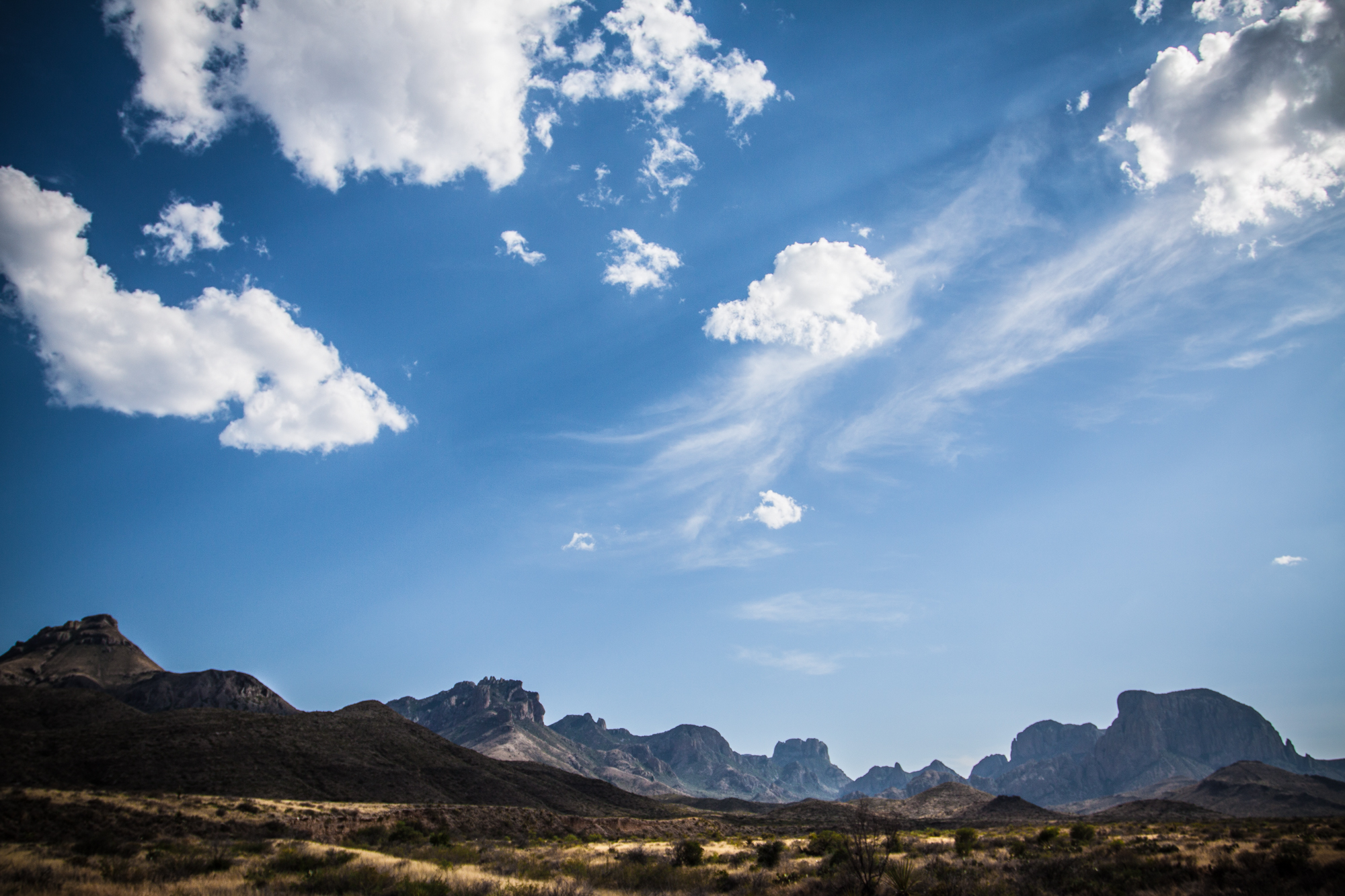 Mountain view from inside Big Bend National Park.