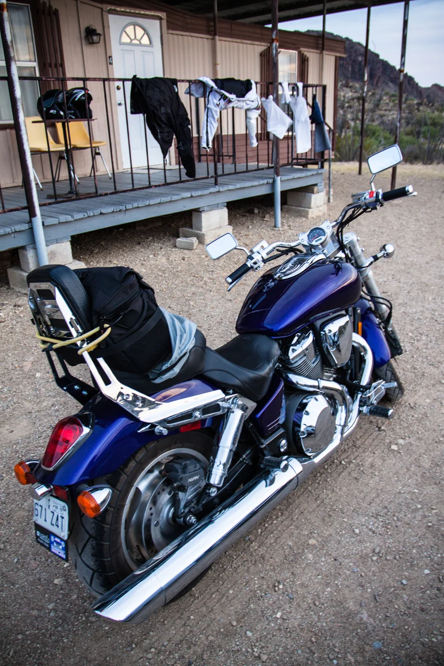 The bike and our double wide.