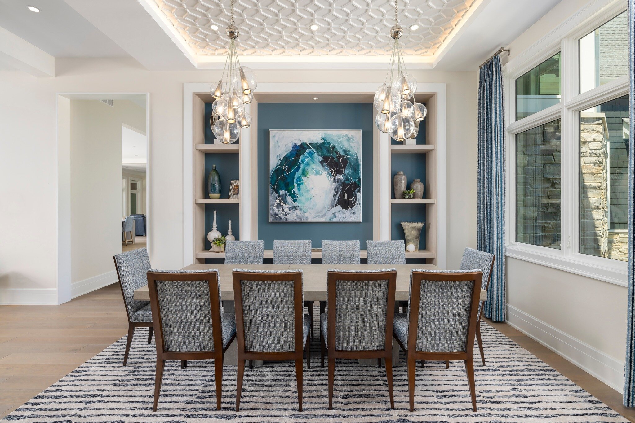 The dining room from one of our recently completed projects, #msbLakeEstate. 
What better place to enjoy a fine dinner with friends and family than a beautiful and inspiring dining room?

Builder: @mikeschaapbuilders 
Photo: @danzeeff 

#benchmarkdes