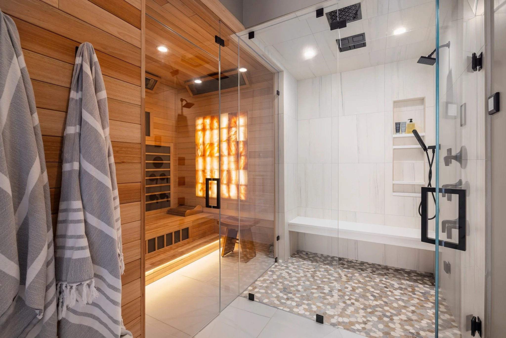 Steam, unwind, repeat. 

This shower and sauna pairing brings a touch of wellness and luxury home. Proof that great design can be both beautiful and restorative.

#benchmarkdesignstudio #saunashowercombination #showerinspiration #michiganinteriordesi