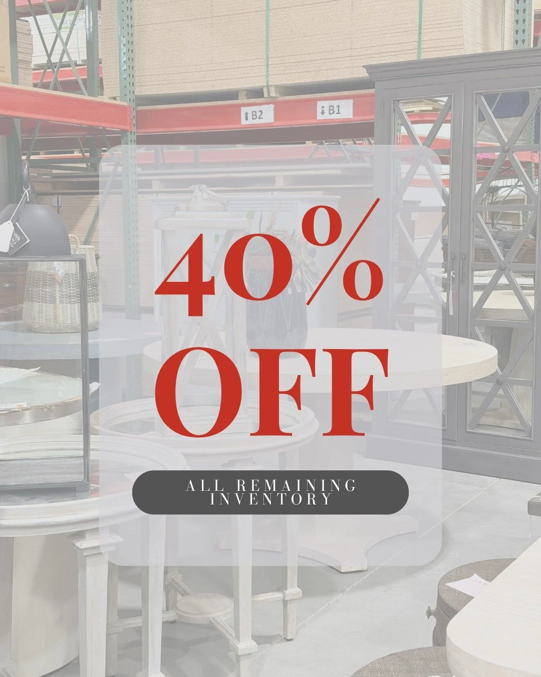 Final two days of our Warehouse Sale! Everything remaining is now 40% off.

Shop Thursday, 10 AM&ndash;4 PM, and Friday, 10 AM&ndash;3 PM. 

12969 Greenly St., Holland, MI 49424
Garage #5 - Northwest corner of the warehouse