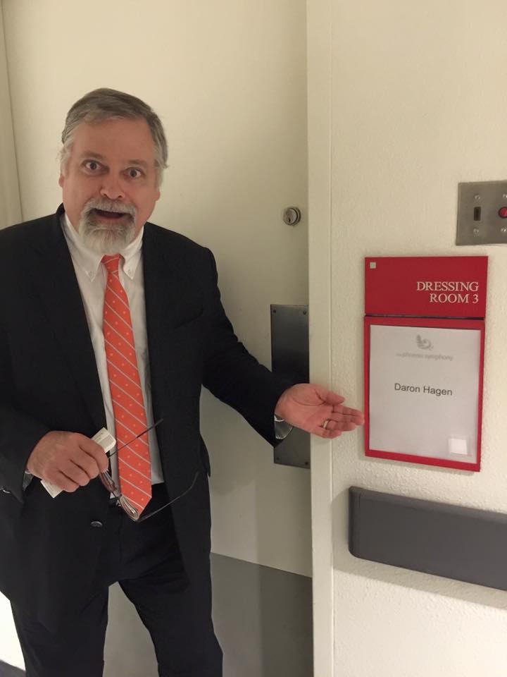 Daron Hagen in Phoenix in front of his well-earned dressing room.
