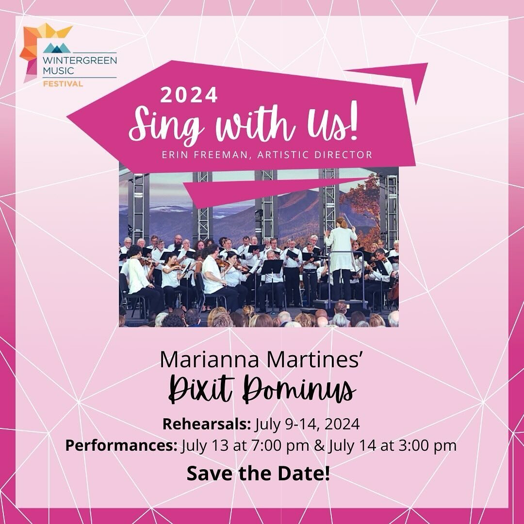 We are so excited to announce Sing with Us! for 2024 will feature Marianna Martines&rsquo; Dixit Dominus! Register to join and learn more via the link in our bio!
