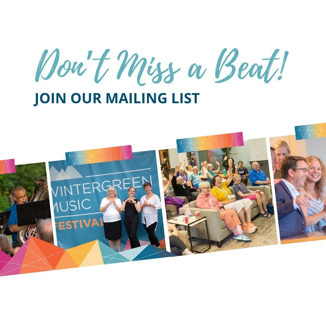 Stay connected to the Festival by signing up for periodic emails. Catch the latest news relating to the music, musicians, students, and artists, along with exciting announcements for next season! Link in bio!

.
.
.
.
.

#WintergreenMusicFestival #Wi