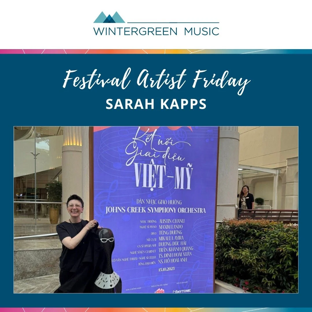 In mid-October, Sarah Kapps played with the Johns Creek Symphony Orchestra in Vietnam as part of a week-long celebration of the 30th anniversary of U.S. and Vietnam diplomatic relations &ndash;congrats, Sarah!