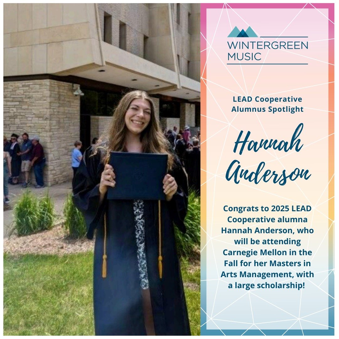 Congrats to 2025 LEAD Cooperative alumna Hannah Anderson (Arts Administration Fellowship) on her acceptance into Carnegie Mellon! This Fall, she'll begin her Masters in Arts Management under a large scholarship. Congrats, Hannah!