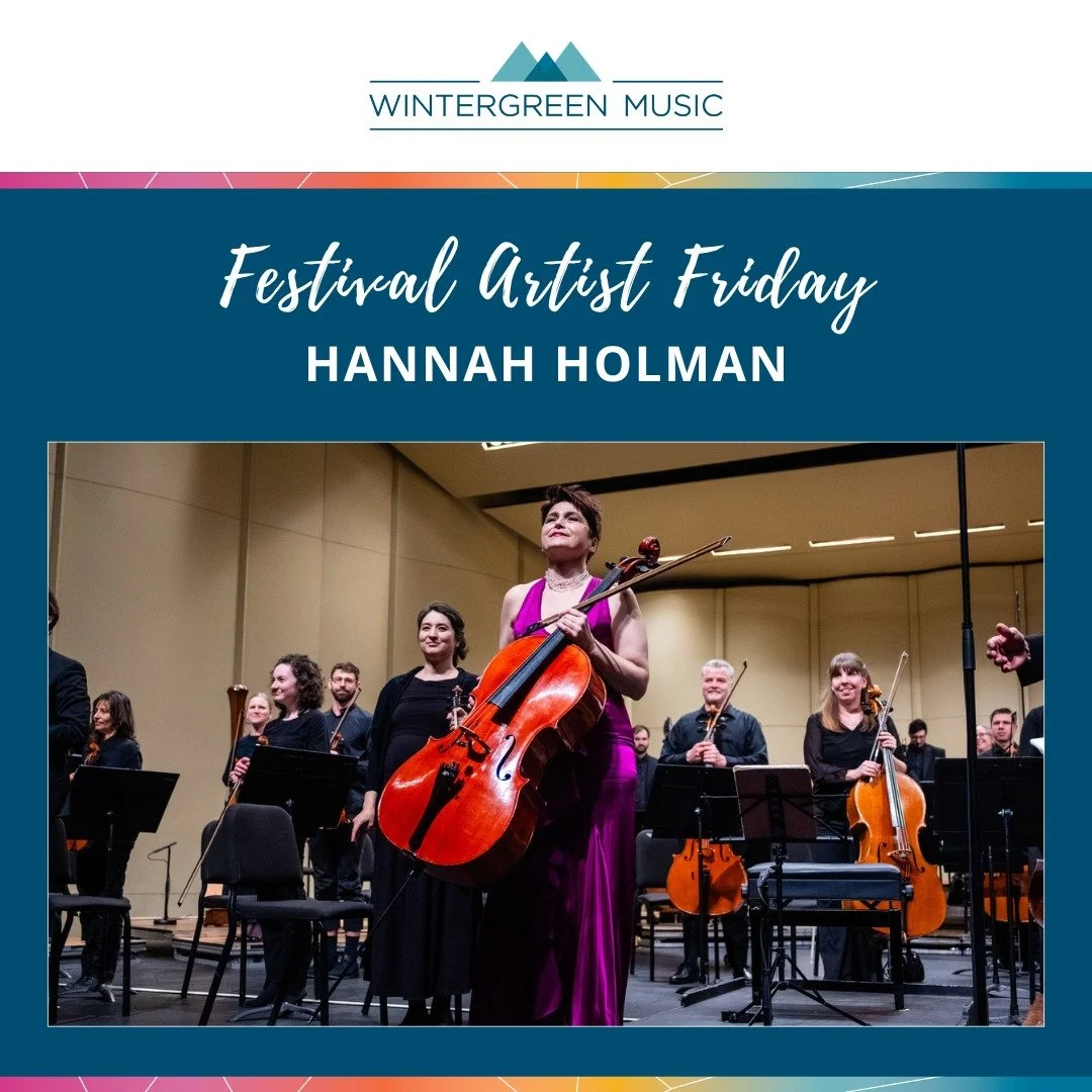 Congrats to Wintergreen Music Festival Artist Hannah Holman, who recently gave the world premiere of Rebecca Burkhardt&rsquo;s Ballet for Cello and Orchestra with the Quad City Symphony Orchestra!