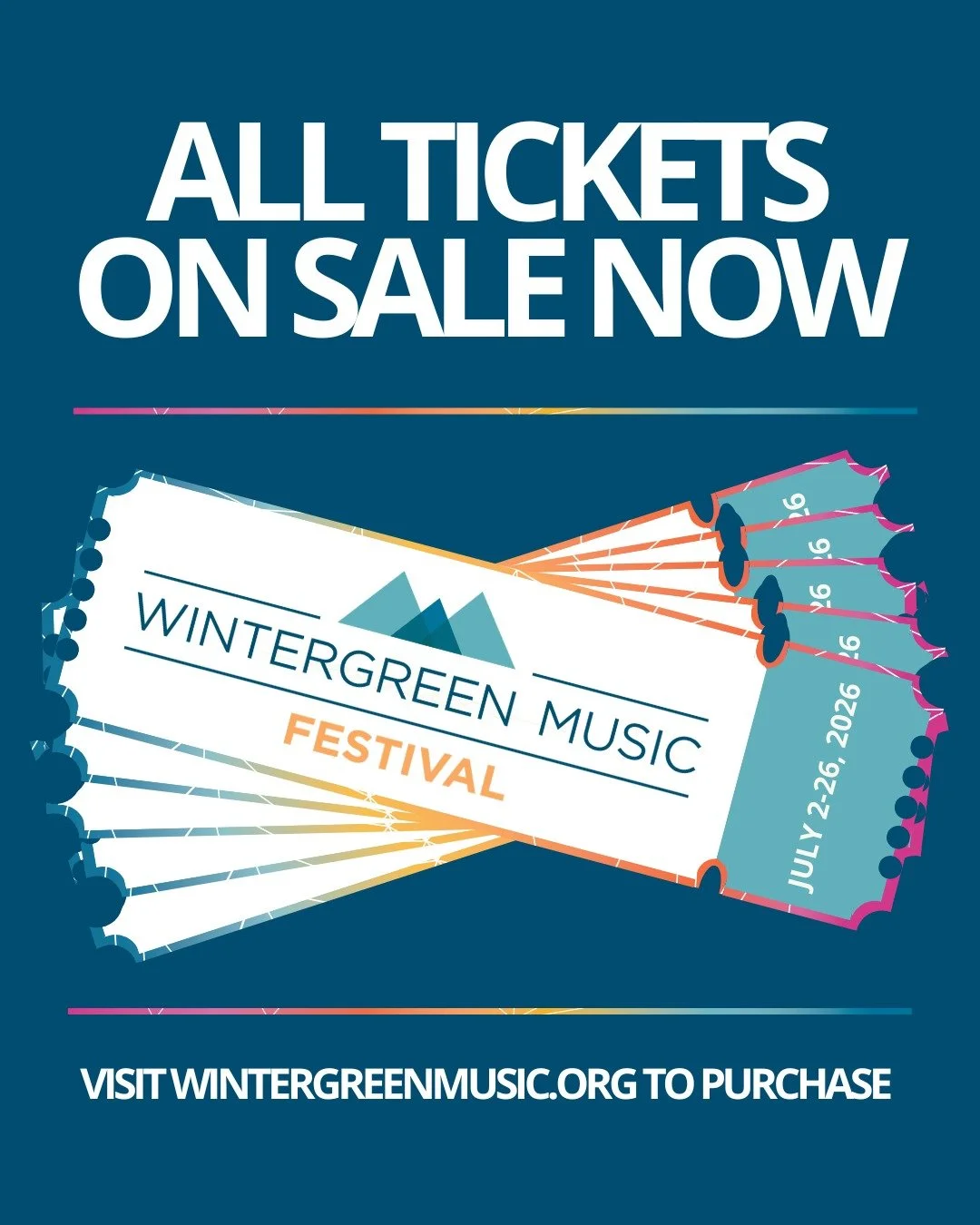 The wait is over&mdash;tickets for the 2026 Wintergreen Music Festival are now on sale! Whether you visit for a day, a weekend, or the full month, experience cool breezes and stunning views that create the perfect backdrop for a summer filled with un