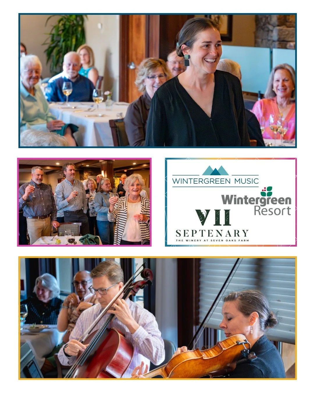 A fantastic Sunday evening with friends and partners Wintergreen Resort and Septenary Winery featuring a beautiful setting, incredible food and wine, and exceptional music provided by our Festival Artists!