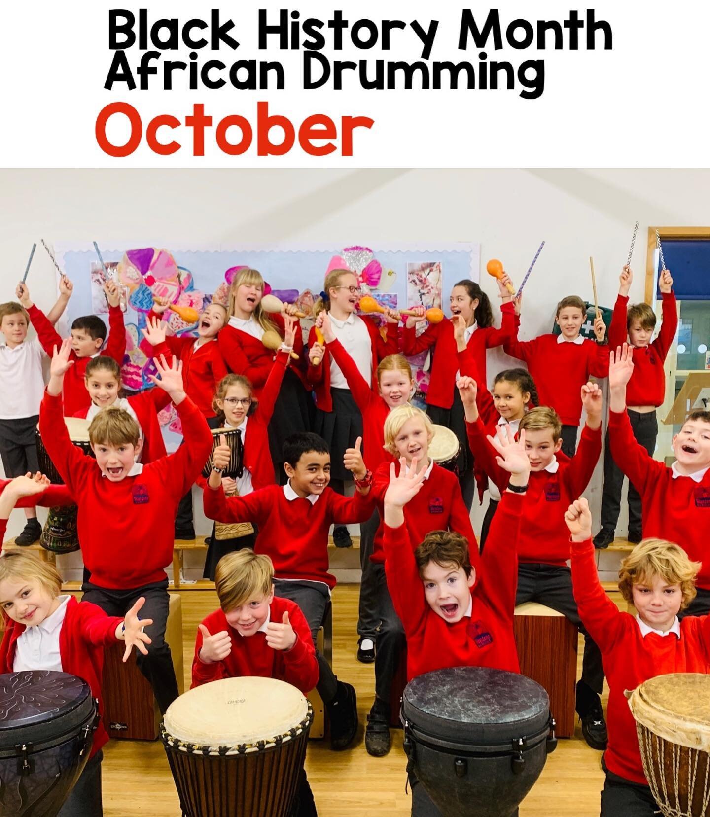 Do you have a connection with a Primary School in the UK? I&rsquo;m now taking bookings for African drumming workshops to celebrate Black History Month this October. You can check my availability via the link in my bio. #blackhistorymonth #africandru