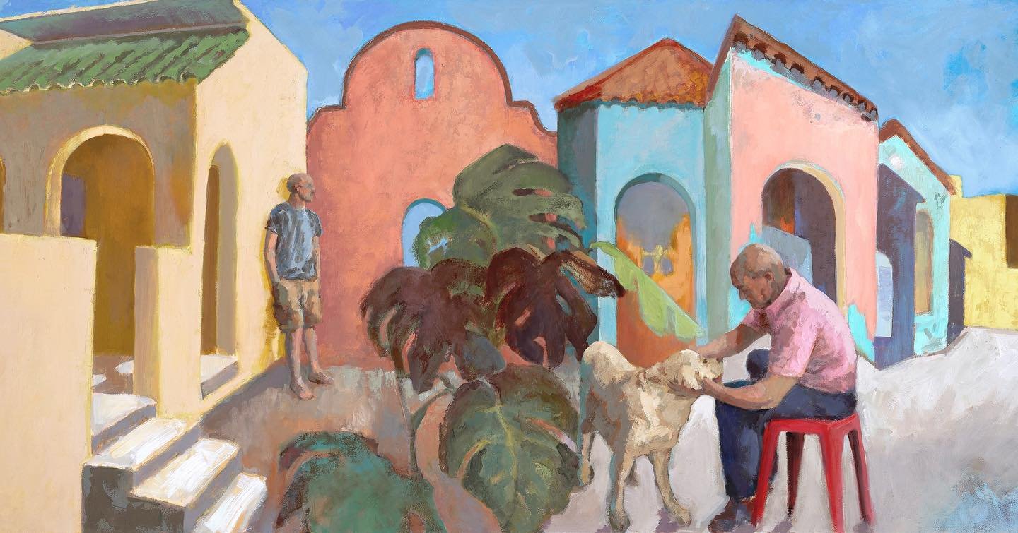 Had some fun with this. Catch Me If I Fall, 23 x 48 inches, oil on panel.