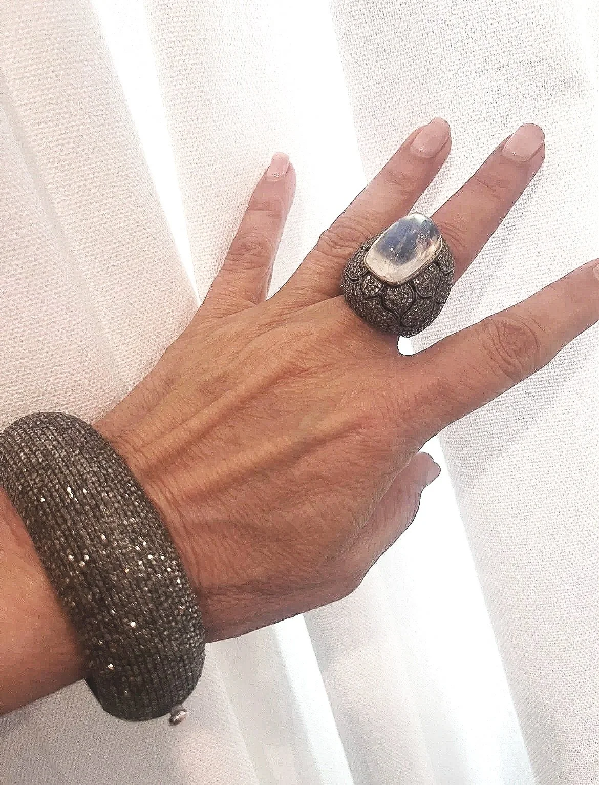 Moonstone and diamond