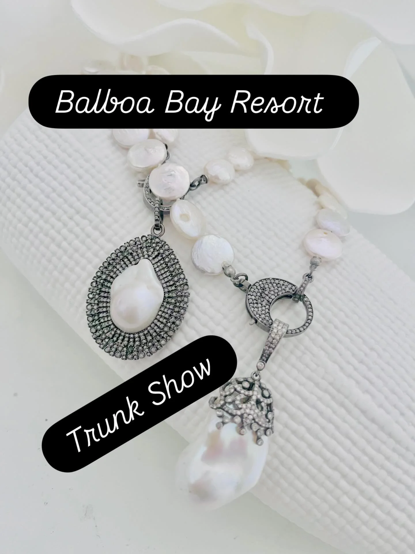 Please join me Saturday 4-6 @balboabayresort 
Let's curate a collection for you💕

#safiadayjewelry #luxury #oneofakindjewelry #pearls  #diamonds