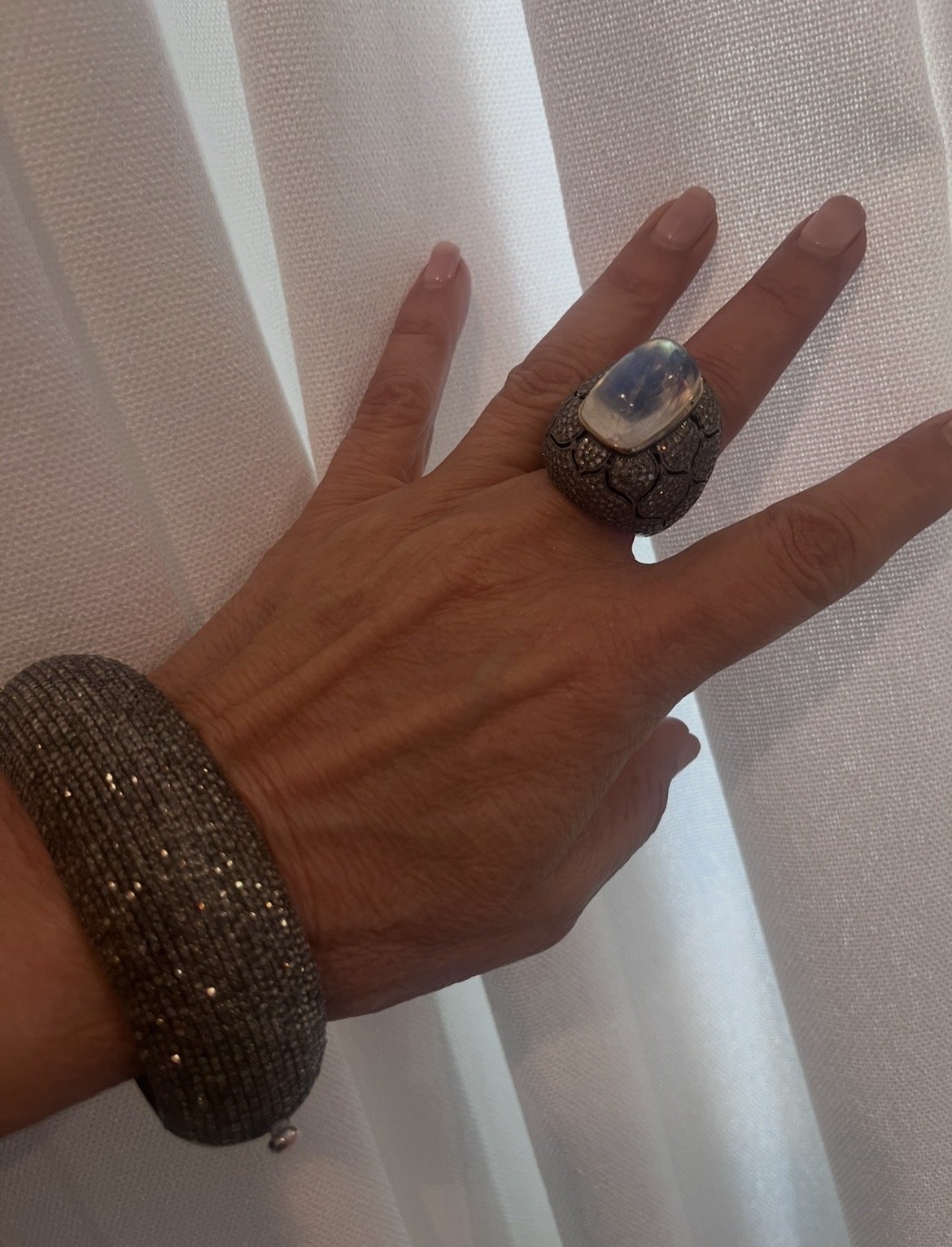 Moonstone and diamond