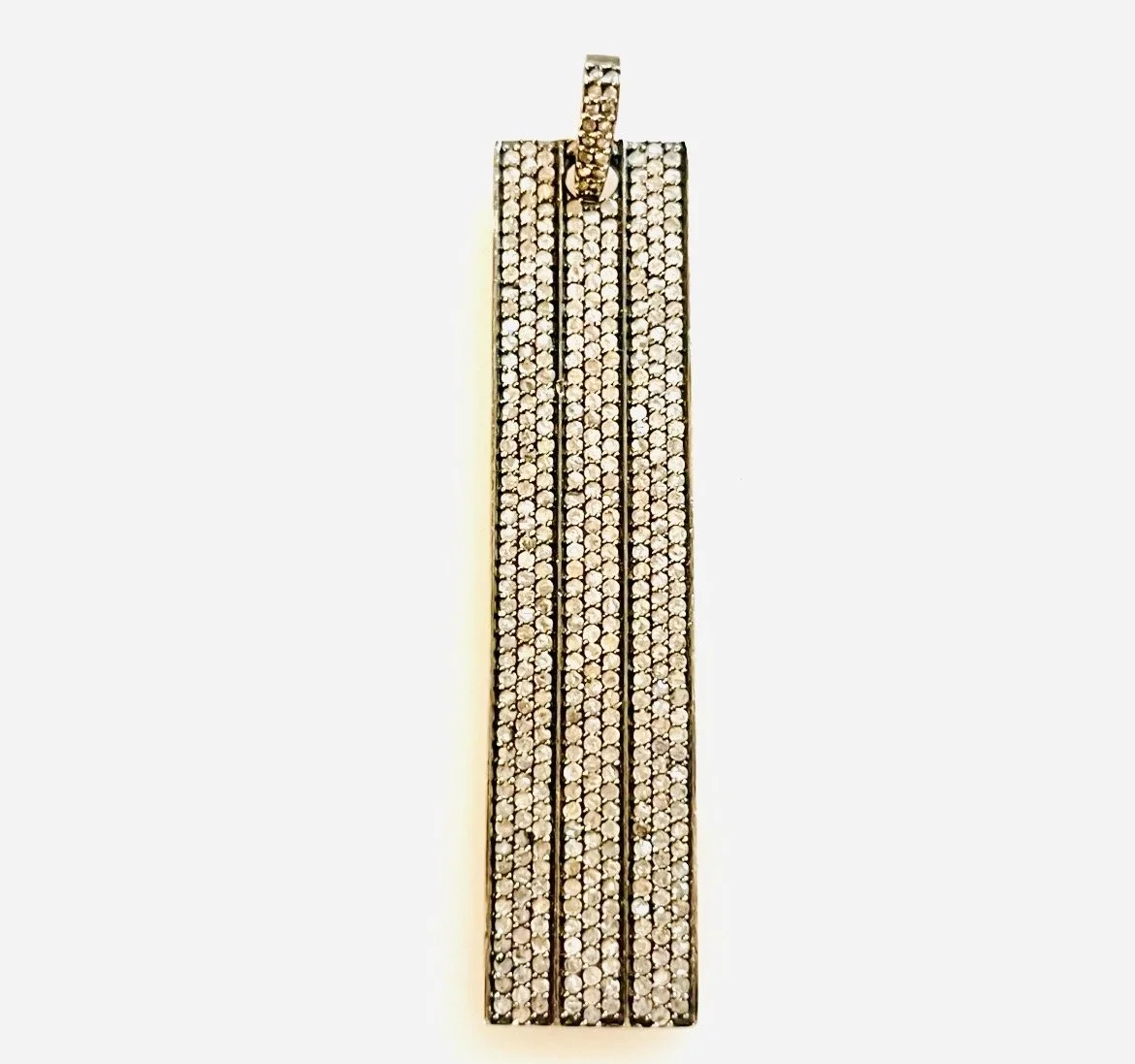 Pave diamond dog tag