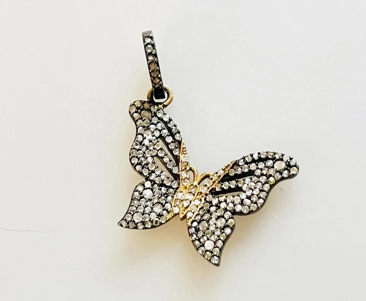 Pave diamond butterfly