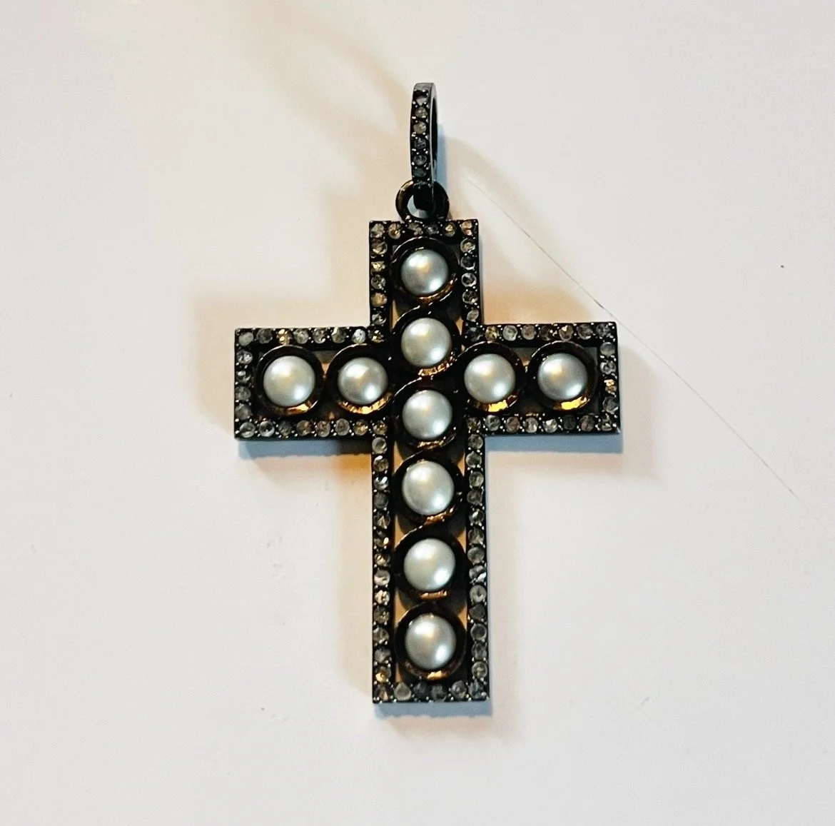 Pearl and diamond cross