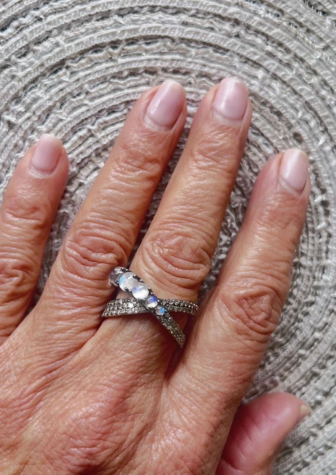 Moonstone and diamond