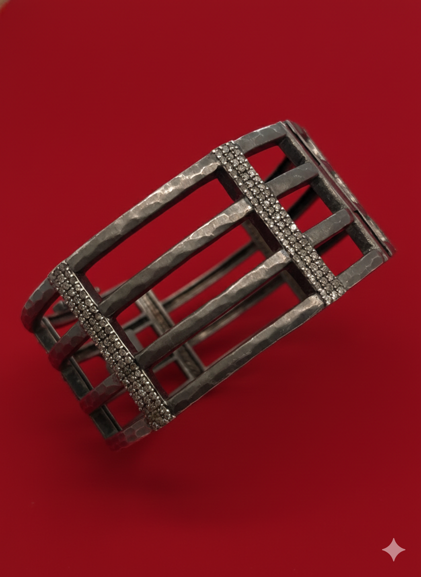 Pave diamond accents bangle