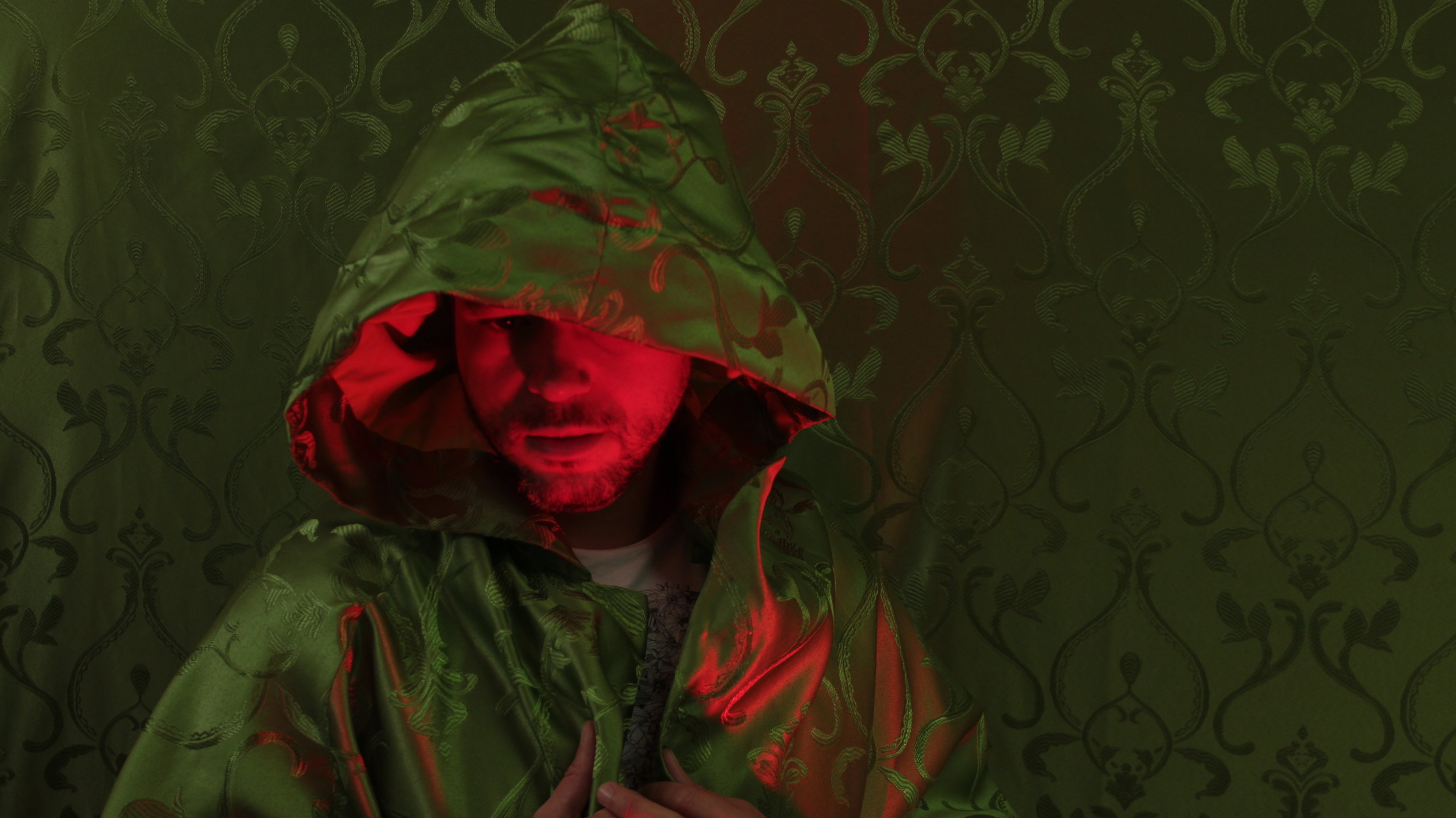 Each button triggers a different part of a story that can be heard inside the hood.